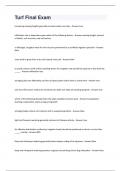 Turf Final Exam Questions And Answers Rated 100&percnt; Correct&excl;&excl;