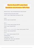 Must to Know MT Laws Exam Questions and Answers 100% Pass
