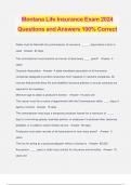 Montana Life Insurance Exam 2024 Questions and Answers 100% Correct