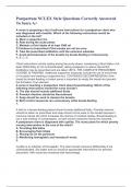 Postpartum NCLEX Style Questions Correctly Answered To Score A&plus;