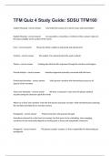 TFM Quiz 4 Study Guide&colon; SDSU TFM160 Exam With All Complete Questions And Correct Answers&period;