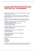 GLOBAL REPORTING INITIATIVE (GRI) TEST WITH ALL THE ANSWERS