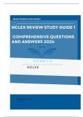 NCLEX Review Study Guide 1 Comprehensive Questions with Answers 100% Accuracy |Updated 2024| 