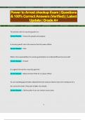Power to Arrest checkup Exam &vert; Questions  & 100&percnt; Correct Answers &lpar;Verified&rpar; &vert; Latest  Update &vert; Grade A&plus; 