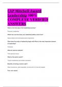 CAP Mitchell Award Leadership 100%  COMPLETE VERIFIED  ANSWERS