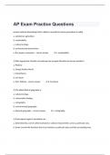  AP Exam Practice Questions With Advanced Answers 100% Correct