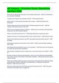 AK History - Practice Exam Questions Verified 2024