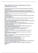 Maine Real Estate Law Exam Questions & Answers Verified 100&percnt; Correct&excl;&excl;