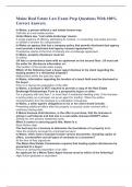 Maine Real Estate Law Exam Prep Questions With 100&percnt; Correct Answers&period;