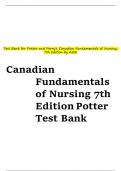 Test Bank for Potter and Perry's Canadian Fundamentals of Nursing, 7th Edition by Astle | All Chapters 1-48 | Updated Version 2024 A+