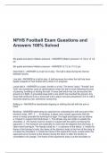 NFHS  Exam Questions and Answers (With Complete Solutions 