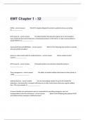 EMT Chapter 1 - 32 Complete Study Guide Solution With Advanced Answers.