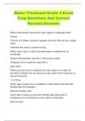 Water Treatment Grade 4 Exam  Prep Questions And Correct  Revised Answers