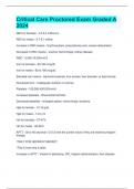 Critical Care Proctored Exam Graded A 2024 