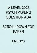 A level AQA 2023 Psychology Question Paper 2 and Mark Scheme