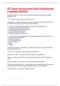 UT Texas Government Only Credit-Exam &vert; Updated 2024&sol;25