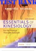 TEST BANK for Essentials of Kinesiology for the Physical Therapist Assistant 3rd Edition by Paul Jackson Mansfield; Donald A. Neumann