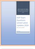 DOT Exam Questions solved Latest Updates 2024.pdf