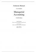 solutions manual to accompany managerial accounting twelfth (12) edition by RAY H. GARRISON|| Perfect solution latest( 2024 ||2025)