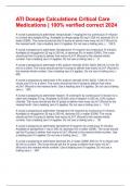 ATI Dosage Calculations Critical Care Medications &vert; 100&percnt; verified correct 2024