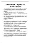Reproduction &lpar;Module 33&rpar; Antepartum Care - Summary best version