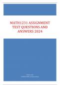 MATH1231 ASSIGNMENT  TEST QUESTIONS AND  ANSWERS 2024