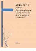 NURS 629 Ped Exam 4 Questions Solved 100% correctly Grade A+2024.pdf