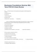 Businesss Foundations Seminar Mid Term PCR S12 Quiz Review Revision Questions And Answers.