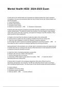 Mental Health HESI  2024-2025 Exam