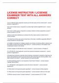 LICENSE INSTRUCTOR / LICSENSE EXAMINER TEST WITH ALL ANSWERS CORRECT