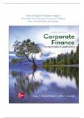 End of Chapter Solution manual  Essentials of Corporate Finance 6th edition &lpar;Ross&comma; Westerfield&comma; and Jordan&rpar; perfect solution 2024 graded A&plus;