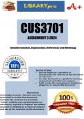 CUS3701 Assignment 3 &lpar;COMPLETE QUESTIONS AND ANSWERS&rpar; 2024 &lpar;629218&rpar; - DUE 6 August 2024