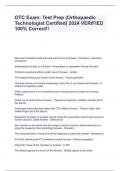 OTC Exam&colon; Test Prep &lpar;Orthopaedic Technologist Certified&rpar; 2024 VERIFIED 100&percnt; Correct&excl;&excl;