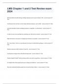 LMS Chapter 1 and 2 Test Review exam 2024 
