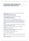 Orthopaedic Technologist self assessment 2024 Qs & As&excl;&excl;
