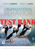 TEST BANK for Organizational Behavior, 19th edition Stephen P. Robbins, Timothy A. Judge. (Compete Chapters 1-18)