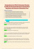 (Comprehensive) PN2 (Professional Nursing 2)| PNII (Professional Nursing II) Exams/Final Questions and Answers |Guarantee Pass