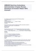 AMB400 EpicCare Ambulatory Administration Chapter Review Questions & Answers Rated 100&percnt; Correct&excl;&excl;