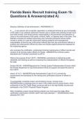 Florida Basic Recruit training Exam 1b Questions & Answers&lpar;rated A&rpar;