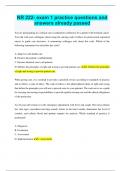 NR 222- exam 1 practice questions and answers already passed