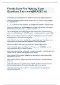 Florida State Fire Fighting Exam Questions & Answers&lpar;GRADED A&rpar;