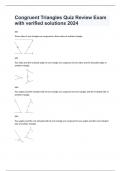 Congruent Triangles Quiz Review Exam with verified solutions 2024