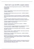 Field Craft 1 exam with 100&percnt; complete solutions