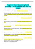 Prophecy- Core Mandatory Part II &lpar;Nursing&rpar; Latest Updated 2022 Already Passed