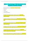 WGU - Psychology C180 Questions and Answers Already Passed