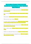 ServiceNow System Administrator Questions and Answers Latest Updated 2022 Rated A