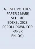 A LEVEL 2023 Edexel Politics Question Paper 2 with Mark Scheme