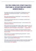 FCLE 2024 FLORIDA CIVIC LITERACY EXAM &lpar;FCLE&rpar; STUDY GUIDE ALL 100 QUESTIONS WITH CORRECT ANSWERS GRADED A&plus; 