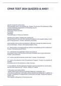 CPAR TEST 2024 QUIZZES & ANS&excl;&excl;