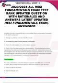 2023-2024 HESI FUNDAMENTALS EXAM TEST BANK UPDATED QUESTIONS AND ANSWERs with ngn
